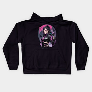 cyber girl Kids Hoodie